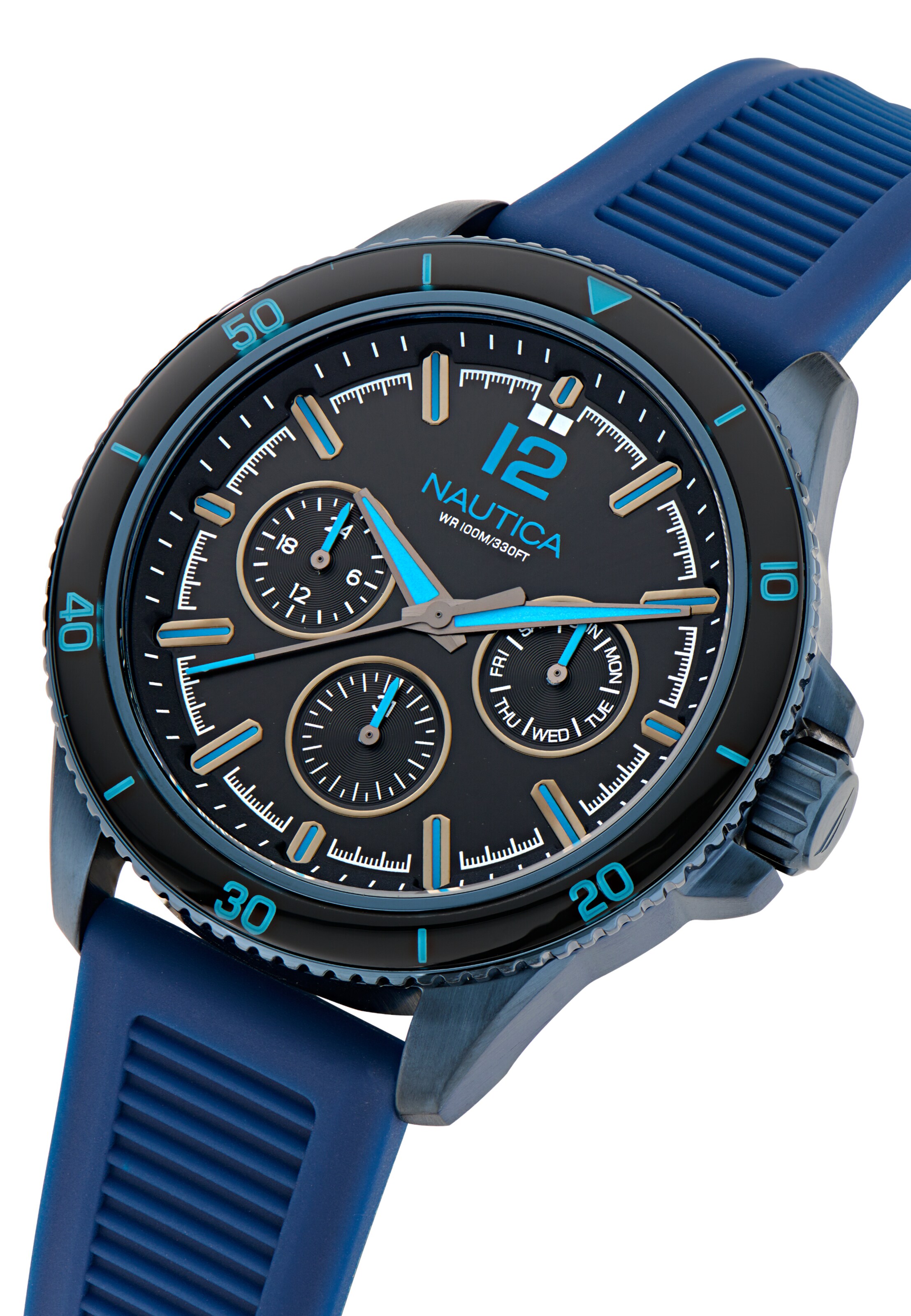 Montre à affichage analogique 'NCT Windrose' NAUTICA en bleu