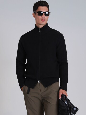 Lufian Knit cardigan in Black: front