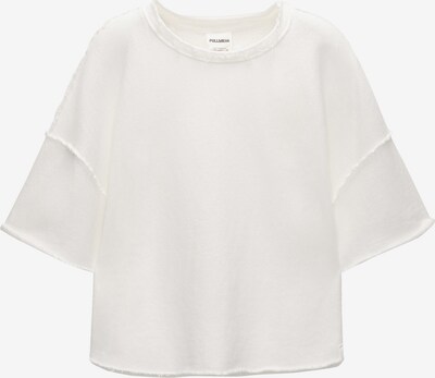 Bluză de molton Pull&Bear pe alb murdar, Vizualizare produs