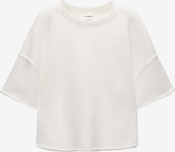 Sweat-shirt Pull&Bear en blanc : devant