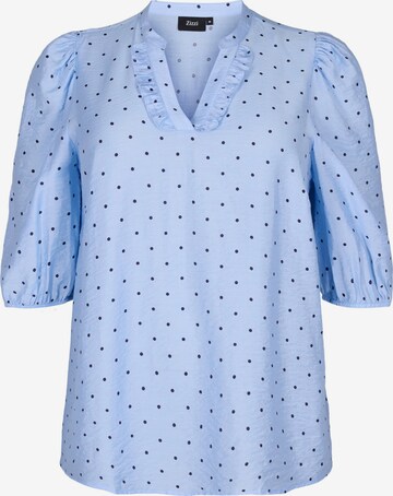 Zizzi Blouse 'Ehuixi' in Blauw: voorkant