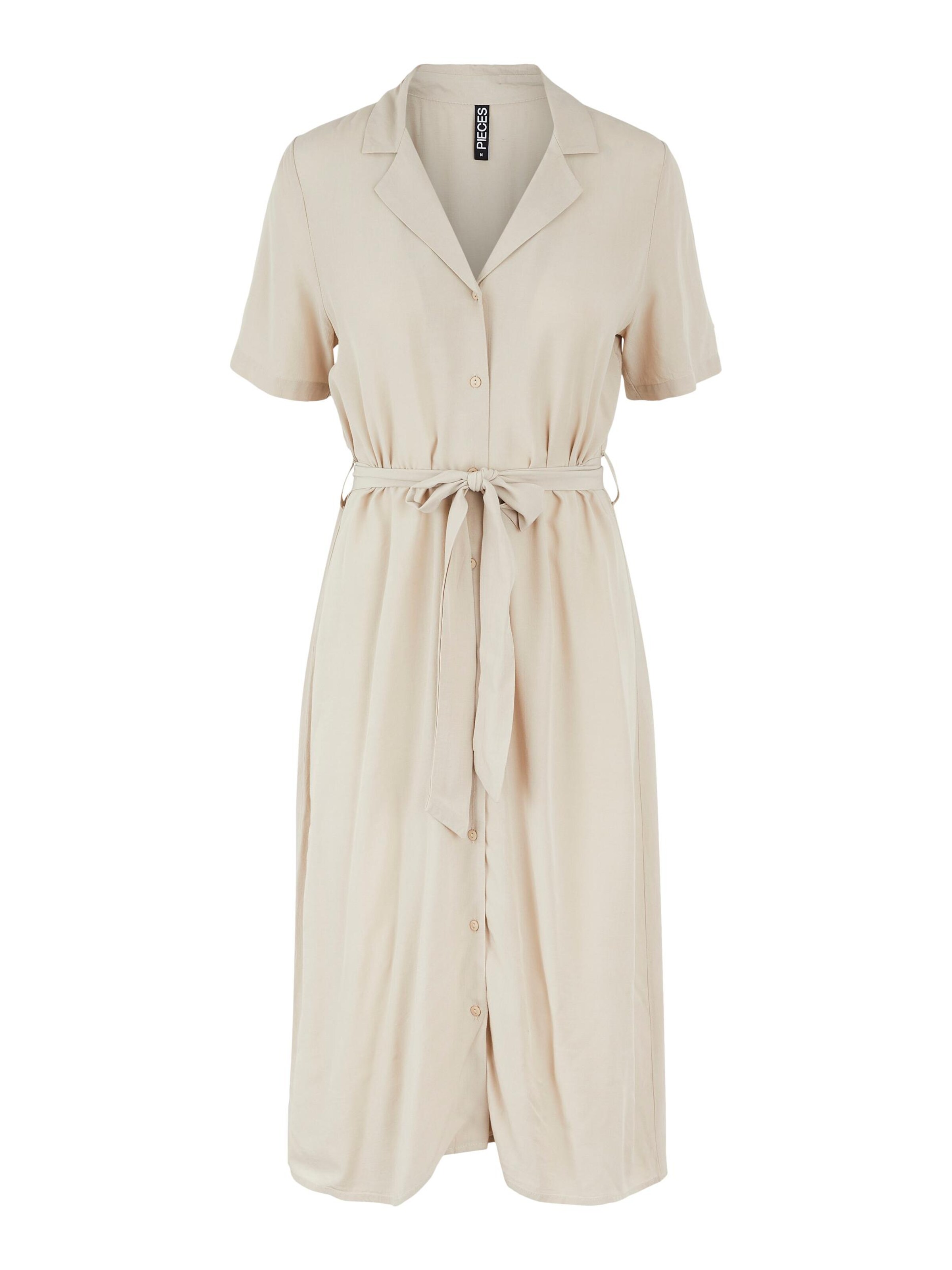Abito camicia 'Olivia' di PIECES in beige: frontale