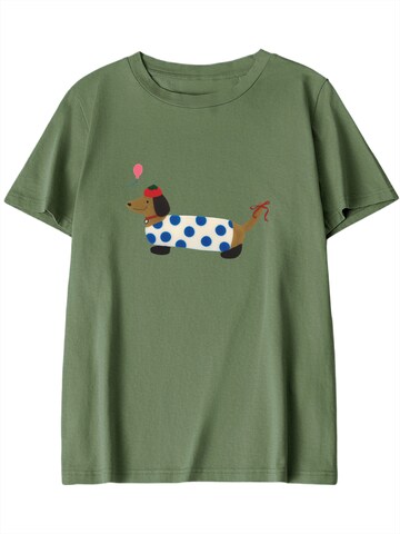 T-shirt 'Women's Summer Casual Print Shirt, Short-Sleeve Loose Fit' GORHEY en vert