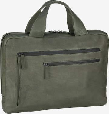 LEONHARD HEYDEN Document Bag 'Den Haag' in Green: front