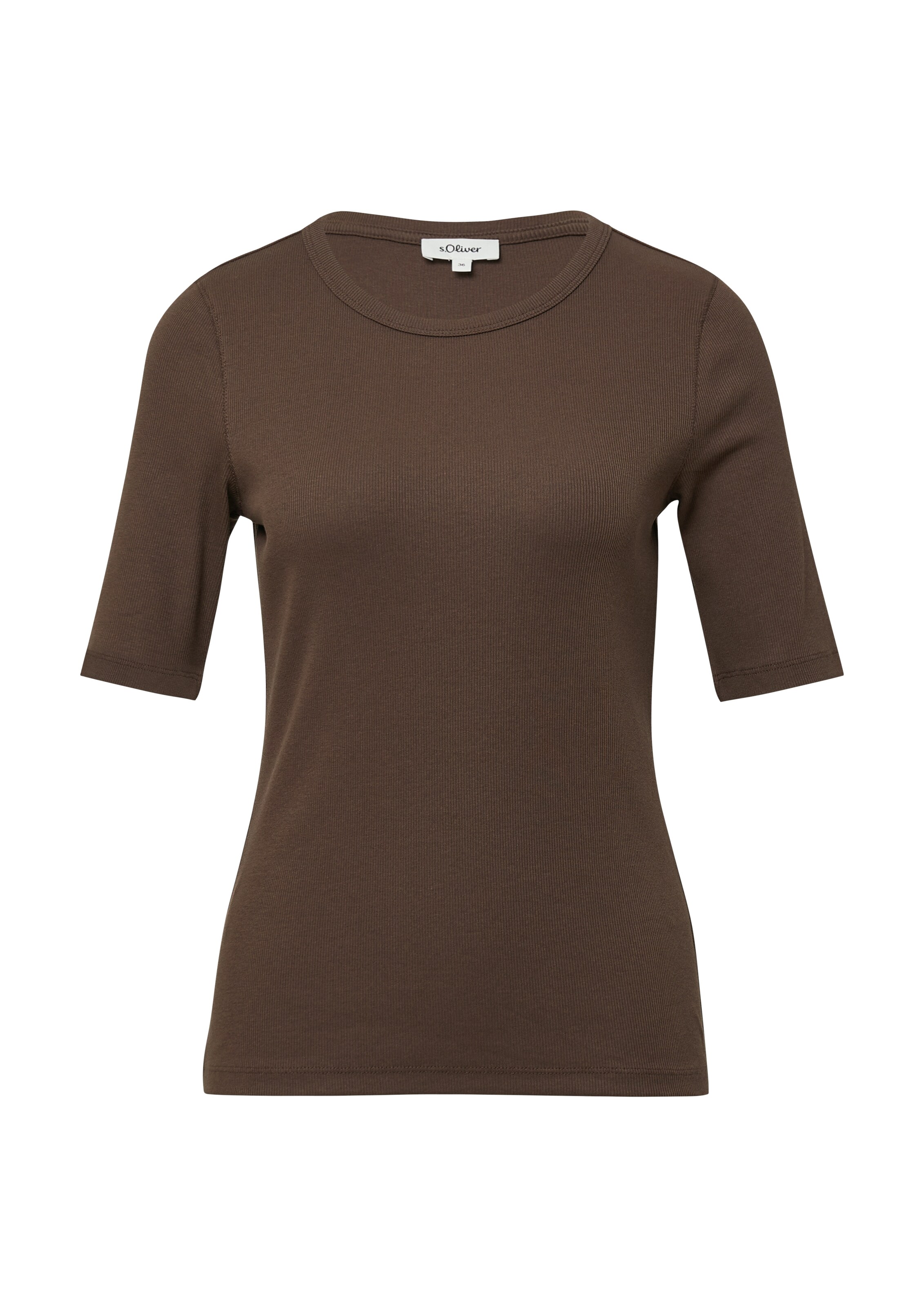 s.Oliver Shirt in Bruin: voorkant