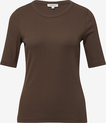 s.Oliver Shirt in Bruin: voorkant