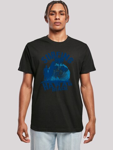 T-Shirt 'Hawaii Surf Beach Summer' F4NT4STIC en noir : devant