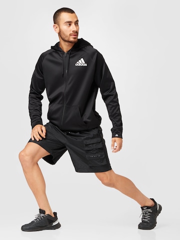 ADIDAS SPORTSWEAR Αθλητική ζακέτα φούτερ 'Aeroready Game And Go Small Logo ' σε μαύρο