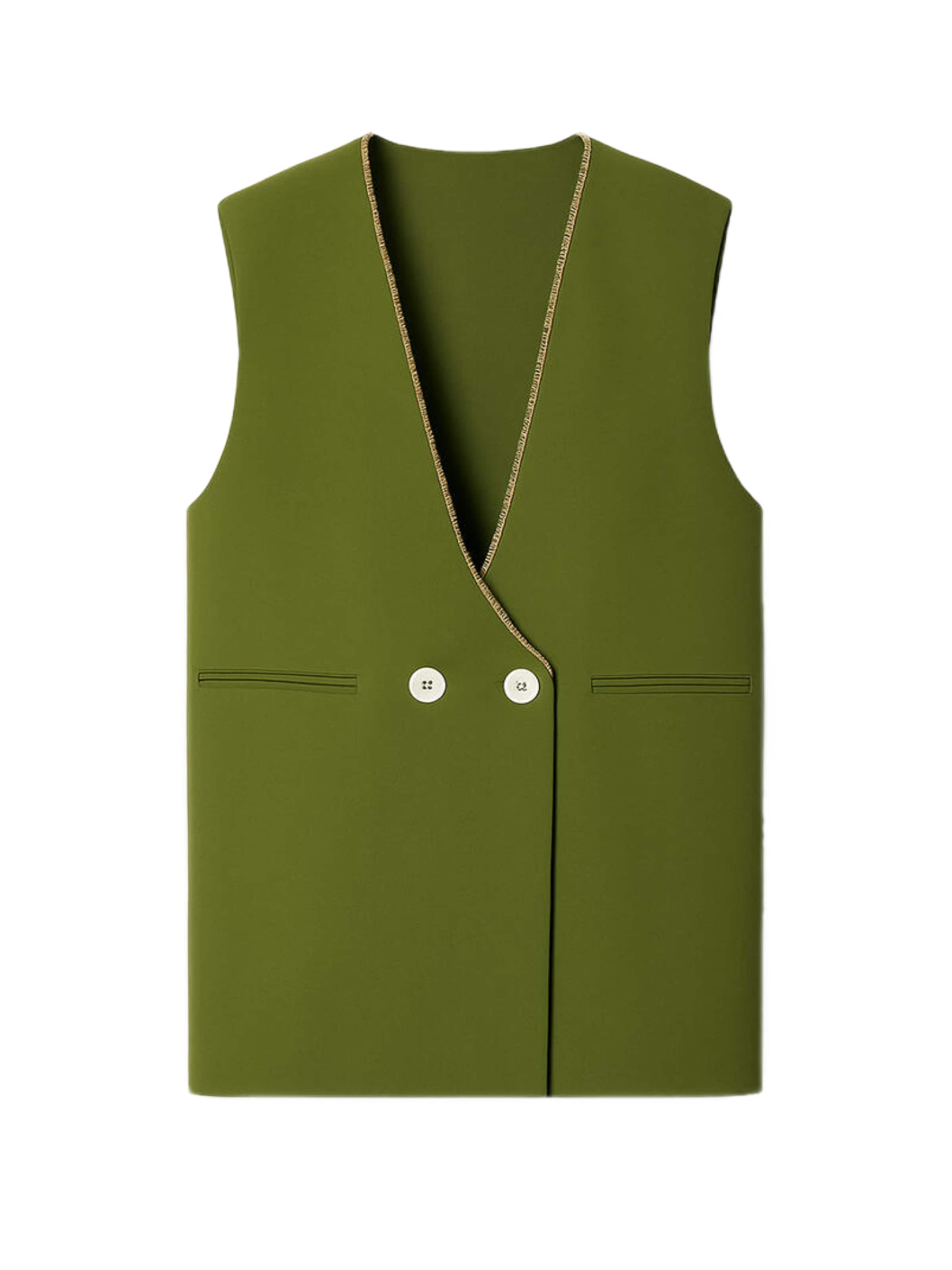 Touche Prive Gilet in Groen: voorkant