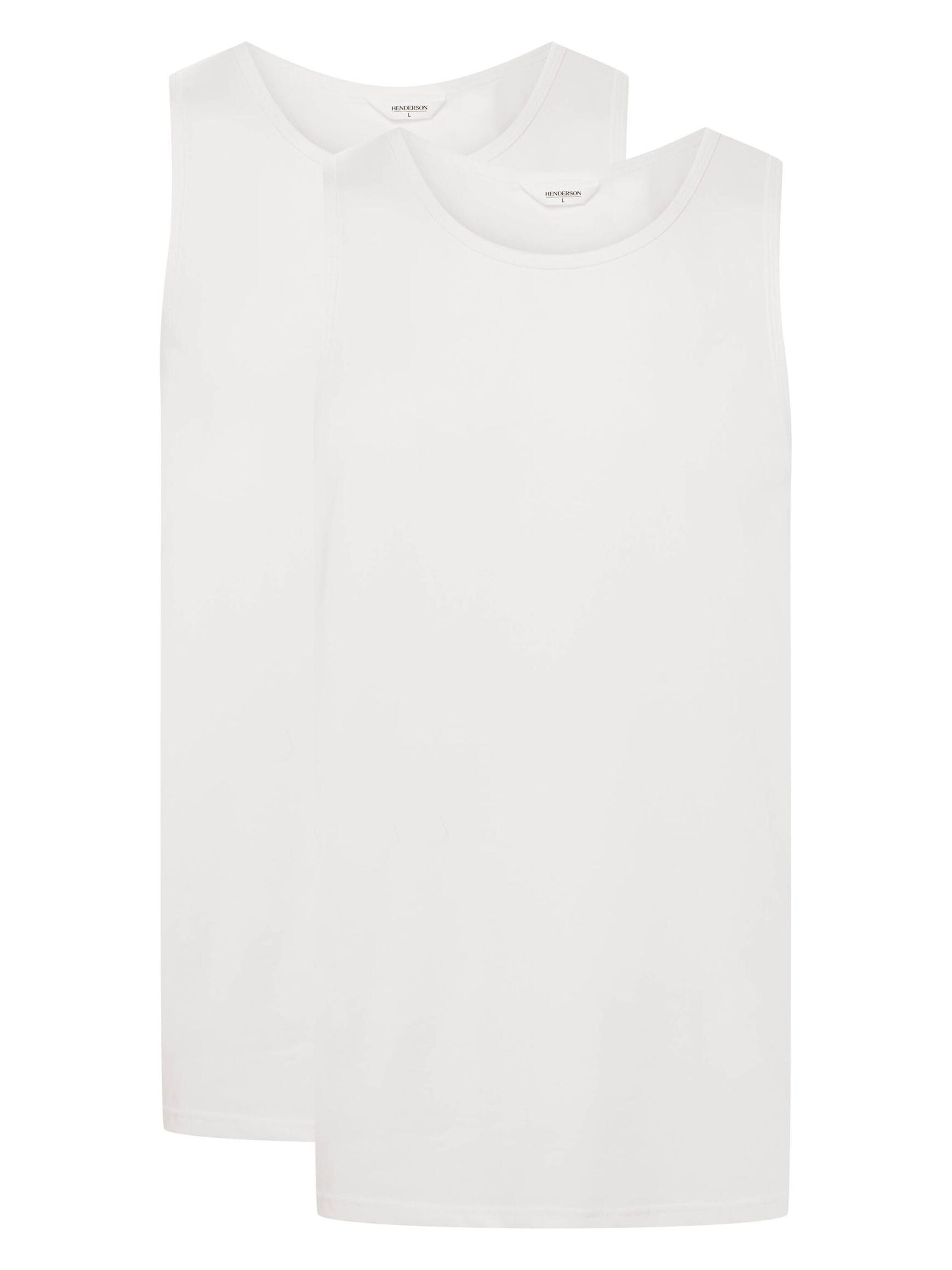 Maglietta 'Unterhemd Move im 2er-Pack, Tanktop mit Rundhalsausschnitt' di Henderson in bianco: frontale