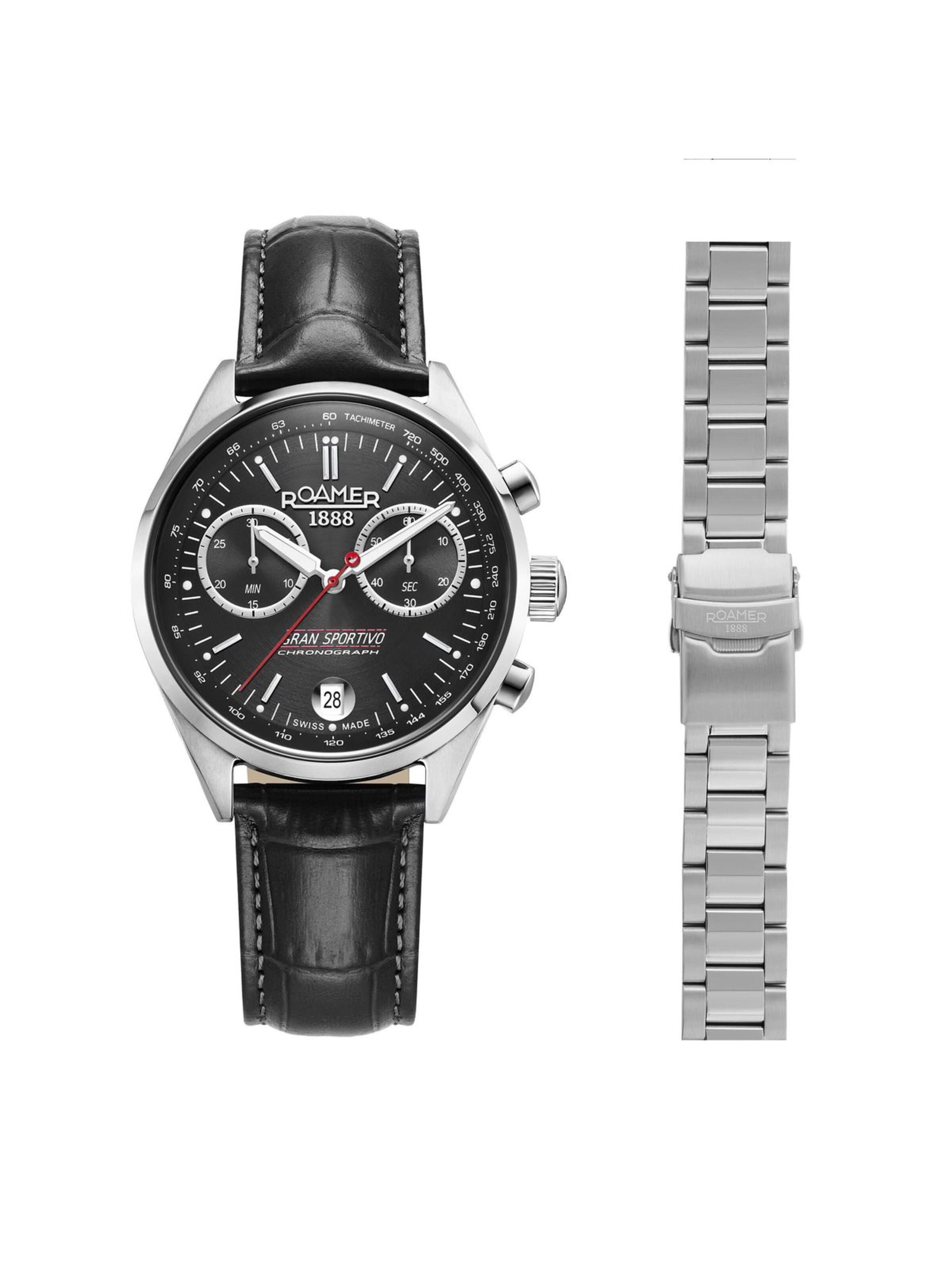 Montre à affichage analogique Roamer en noir : devant