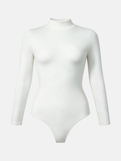 cfab Body moldeador 'Clean Longsleeve Turtleneck Sculpting Bodysuit with String' en XS en blanco, Vista del producto