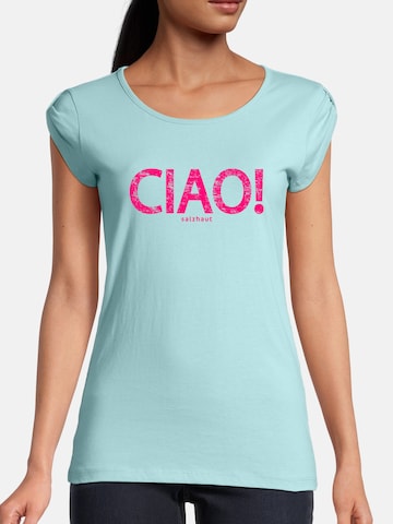 salzhaut Shirt ' BIIKE - CIAO ' in Blue