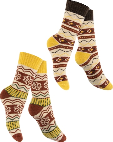 footstar Socken 'Hygge' in Gelb: Vorderseite