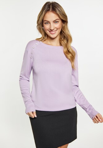 Pull-over faina en violet : devant