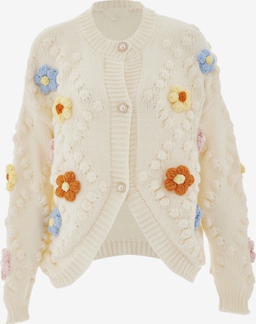 swirly Knit cardigan in Beige: front