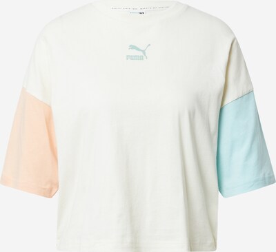 Tricou PUMA pe fildeş / albastru deschis / portocaliu pastel, Vizualizare produs