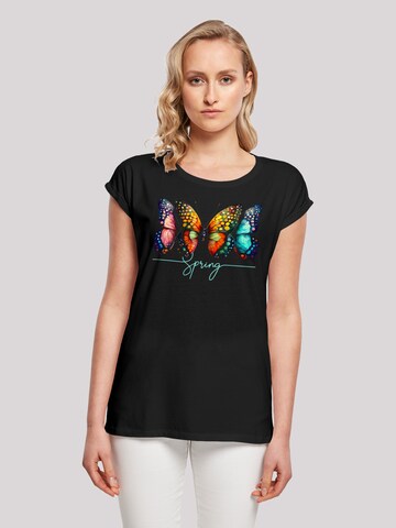 F4NT4STIC Shirt 'Schmetterling Illusion' in Zwart: voorkant