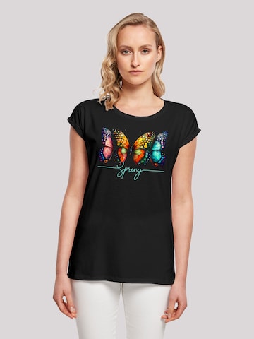 F4NT4STIC Shirt 'Schmetterling Illusion' in Black: front