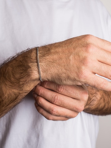 Akitsune Bracelet 'Via Cuban' in Silver: front