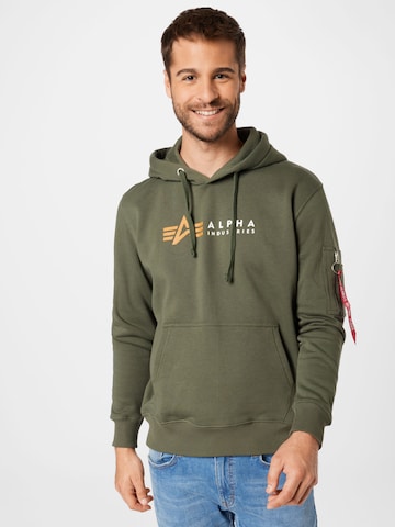 ALPHA INDUSTRIES Tréning póló - zöld: elől