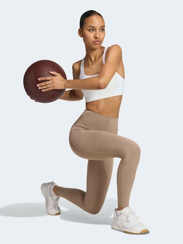 ADIDAS PERFORMANCE Skinny Sports trousers 'OPT' in Brown: front