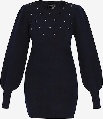Robes en maille faina en bleu : devant