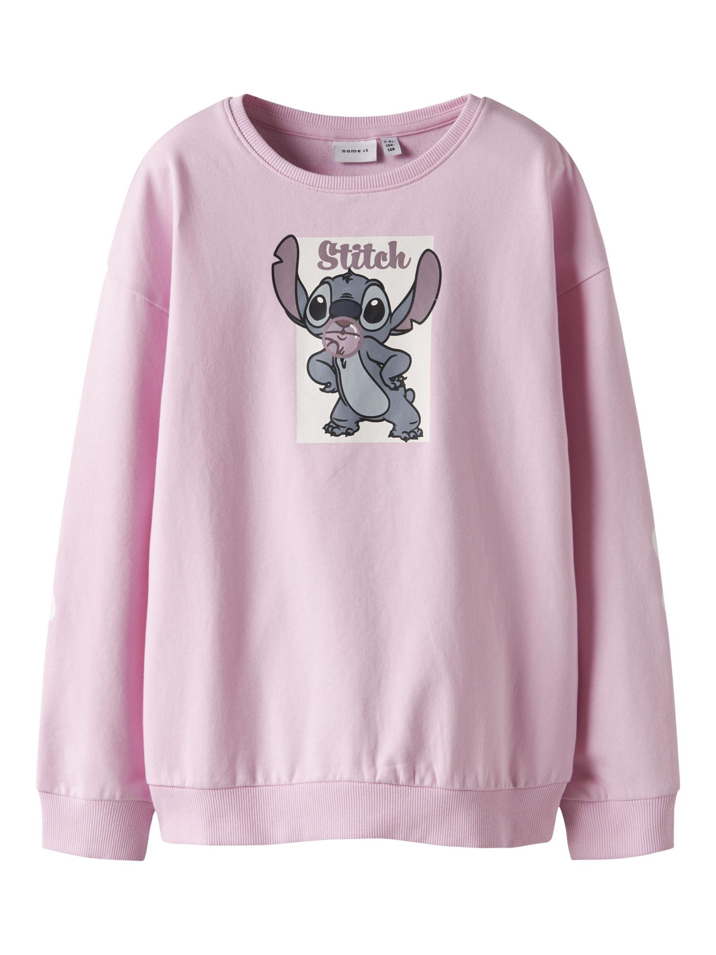 NAME IT Sweatshirt 'Stitch' i pink: forside