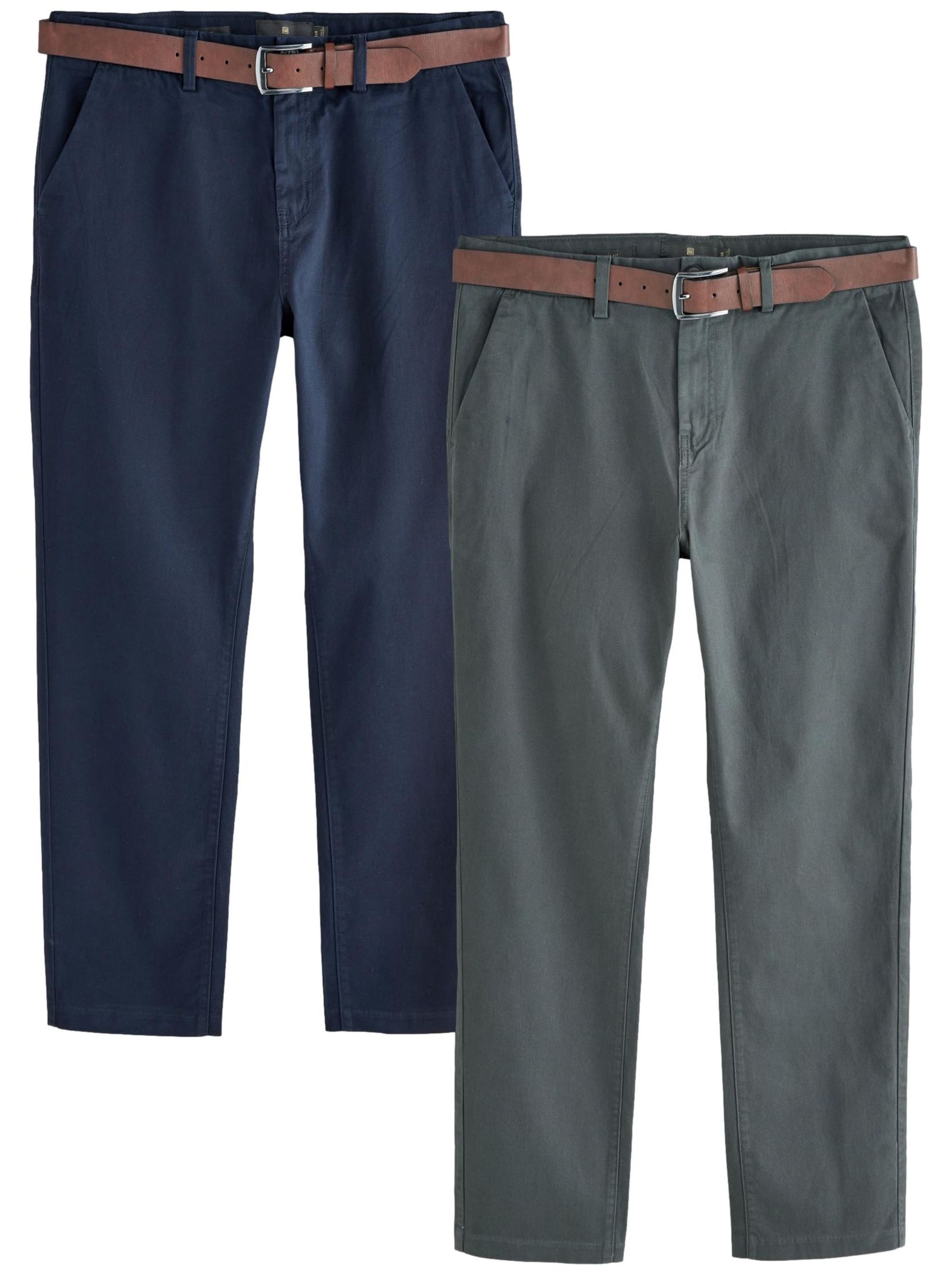 mėlyna Next Prigludęs „Chino“ stiliaus kelnės: priekis