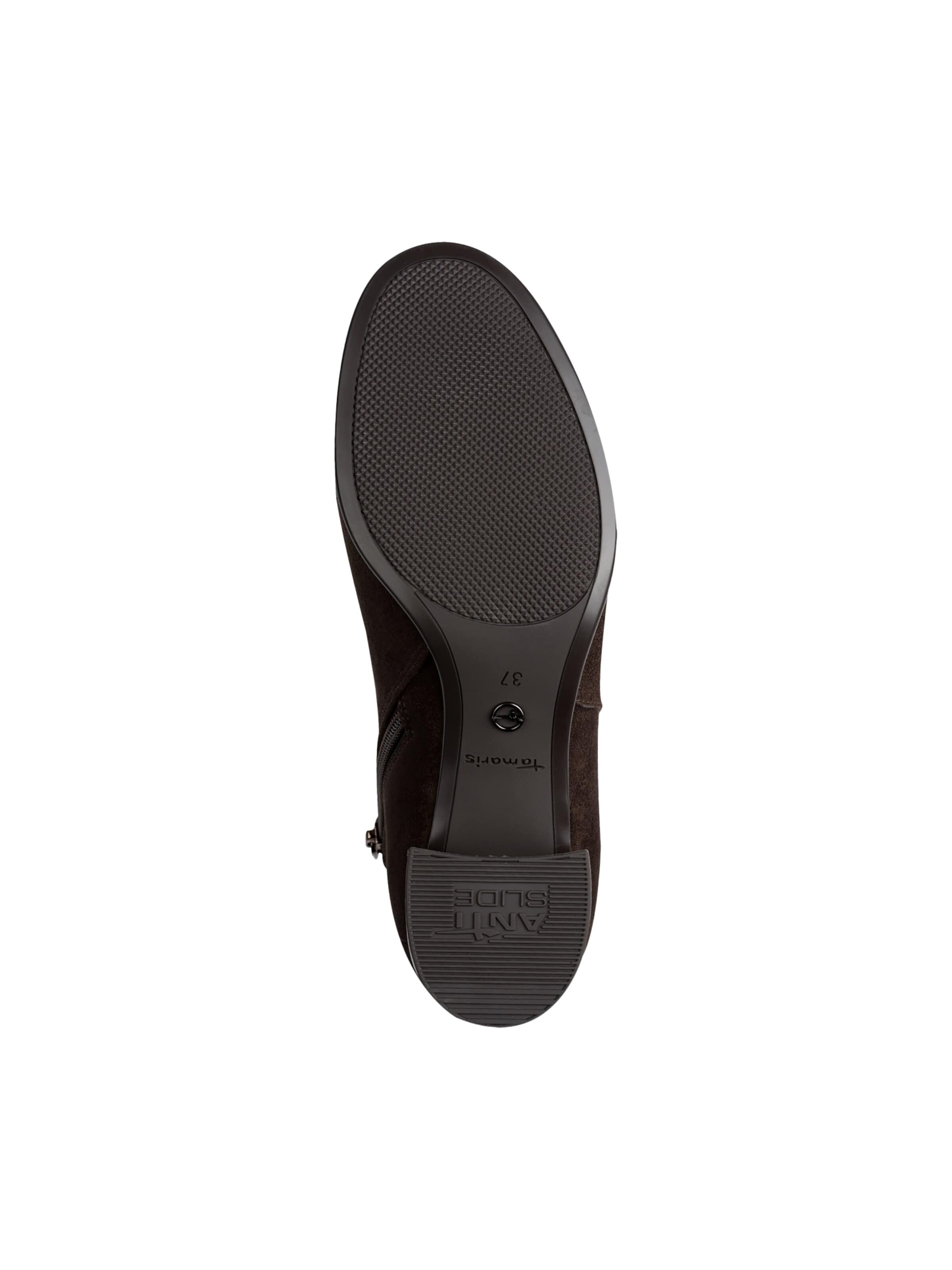 Tamaris Ankle boots 'Stiefeletten mit Reißverschluss und Absatz' in Brown