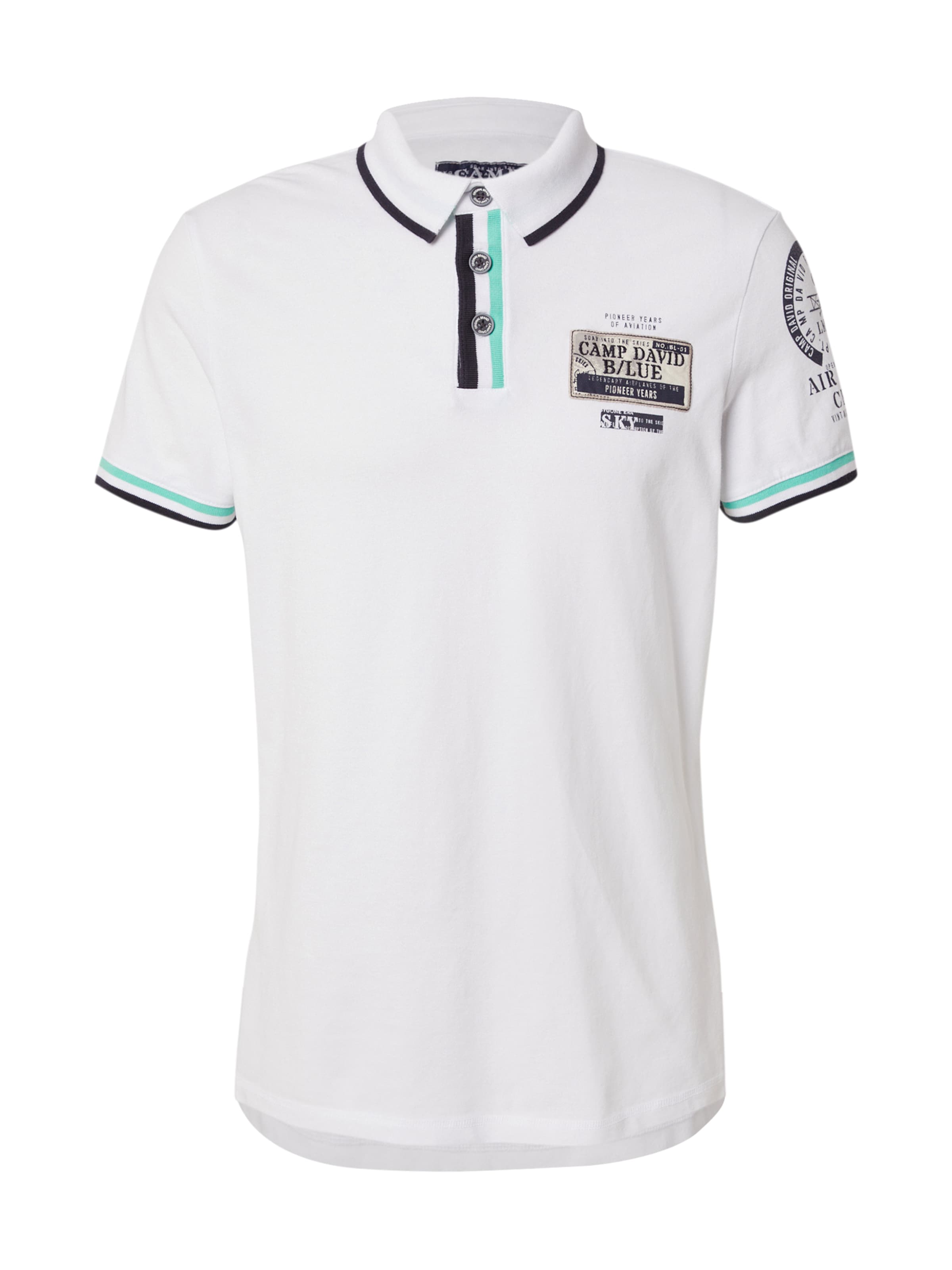 CAMP DAVID Koszulka w kolorze atramentowy / miętowy / białym, Podgląd produktu