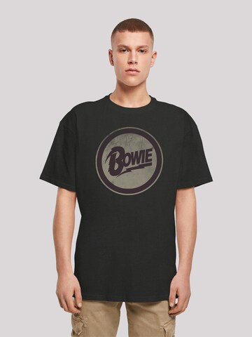 F4NT4STIC Shirt 'David Bowie Rock Music Band Circle Logo' in Black: front