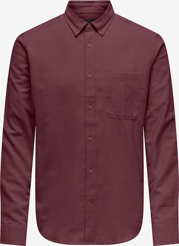 Slim fit Camicia 'GUDMUND' di Only & Sons in rosso: frontale