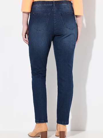 Coupe slim Jean Ulla Popken en bleu