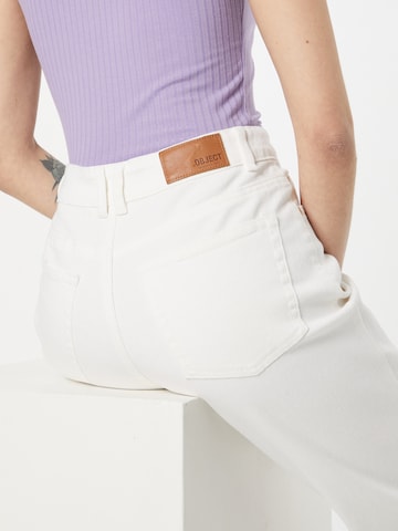 OBJECT Wide Leg Jeans 'Marina' in Weiß