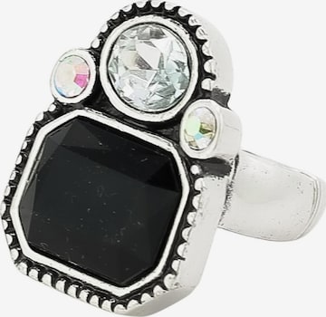 COLLEZIONE ALESSANDRO Ring 'Blinger' in Schwarz: Vorderseite