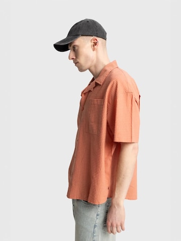 Giesto Comfort fit Button Up Shirt in Orange