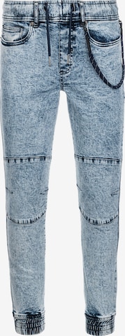 Ombre Tapered Jeans in Blue: front