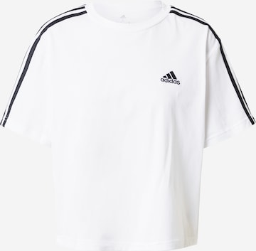 ADIDAS SPORTSWEAR Тениска 'Essentials 3-Stripes ' в бяло: отпред