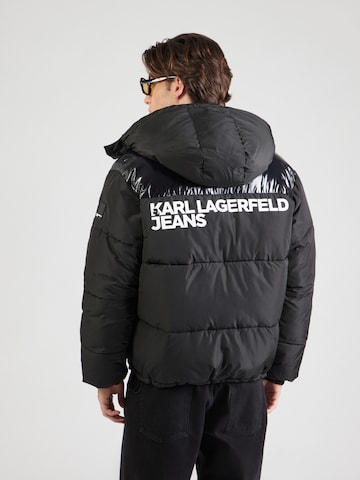 KARL LAGERFELD JEANS Zimní bunda – černá: přední strana