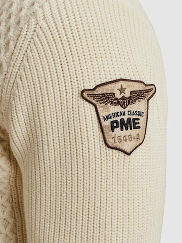 PME Legend Tröja 'Pullover with half-zipper' i beige