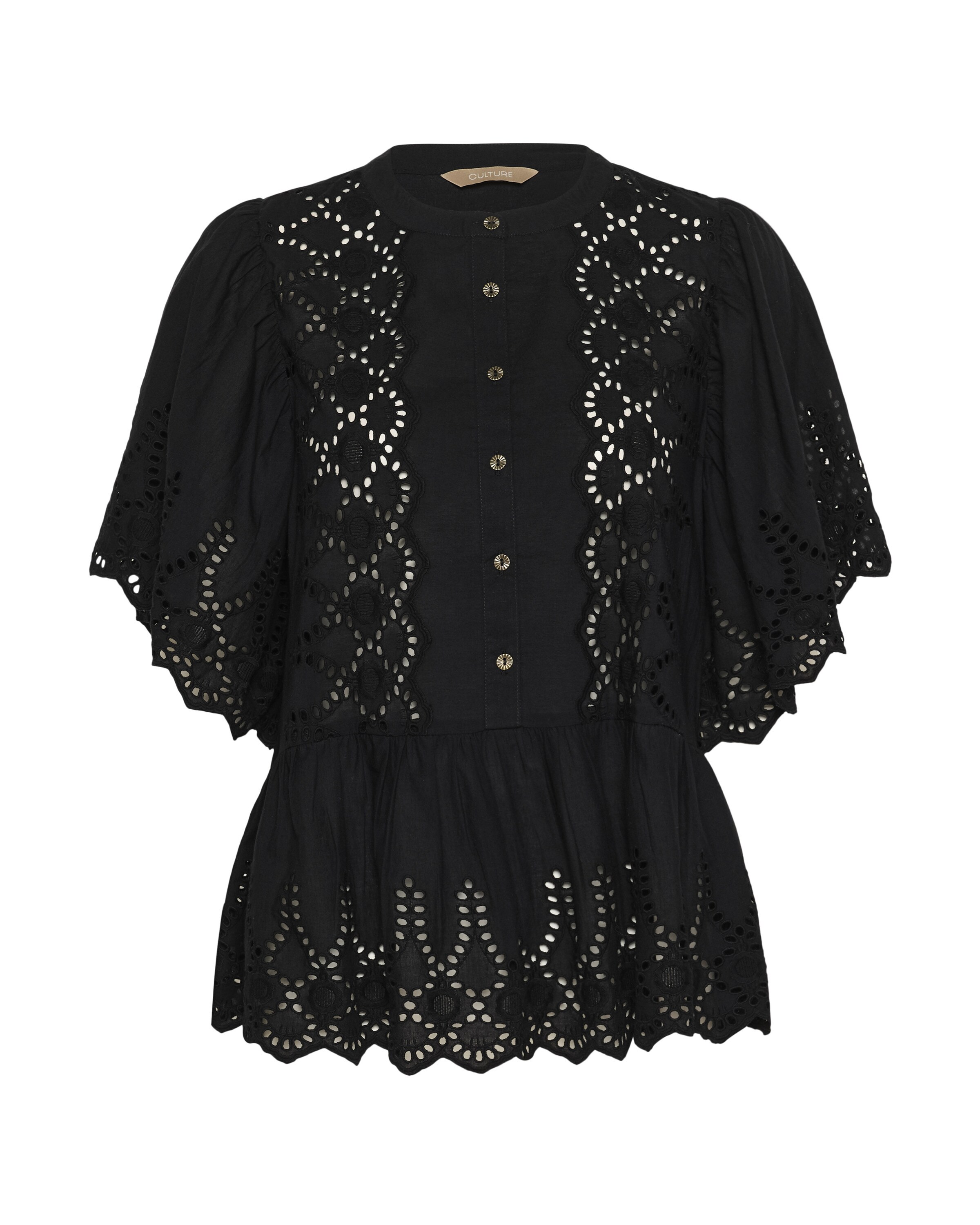 Chemisier 'Hawaii' CULTURE en noir : devant