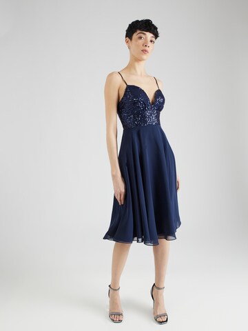 Robe de cocktail SWING en bleu : devant