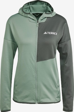 Veste en polaire fonctionnelle 'Xperior' ADIDAS TERREX en vert : devant