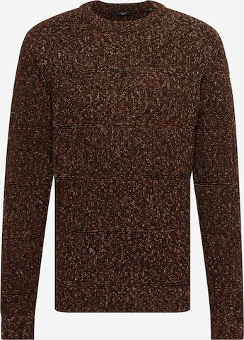 JACK & JONES Sweater 'KARTER' in Brown: front