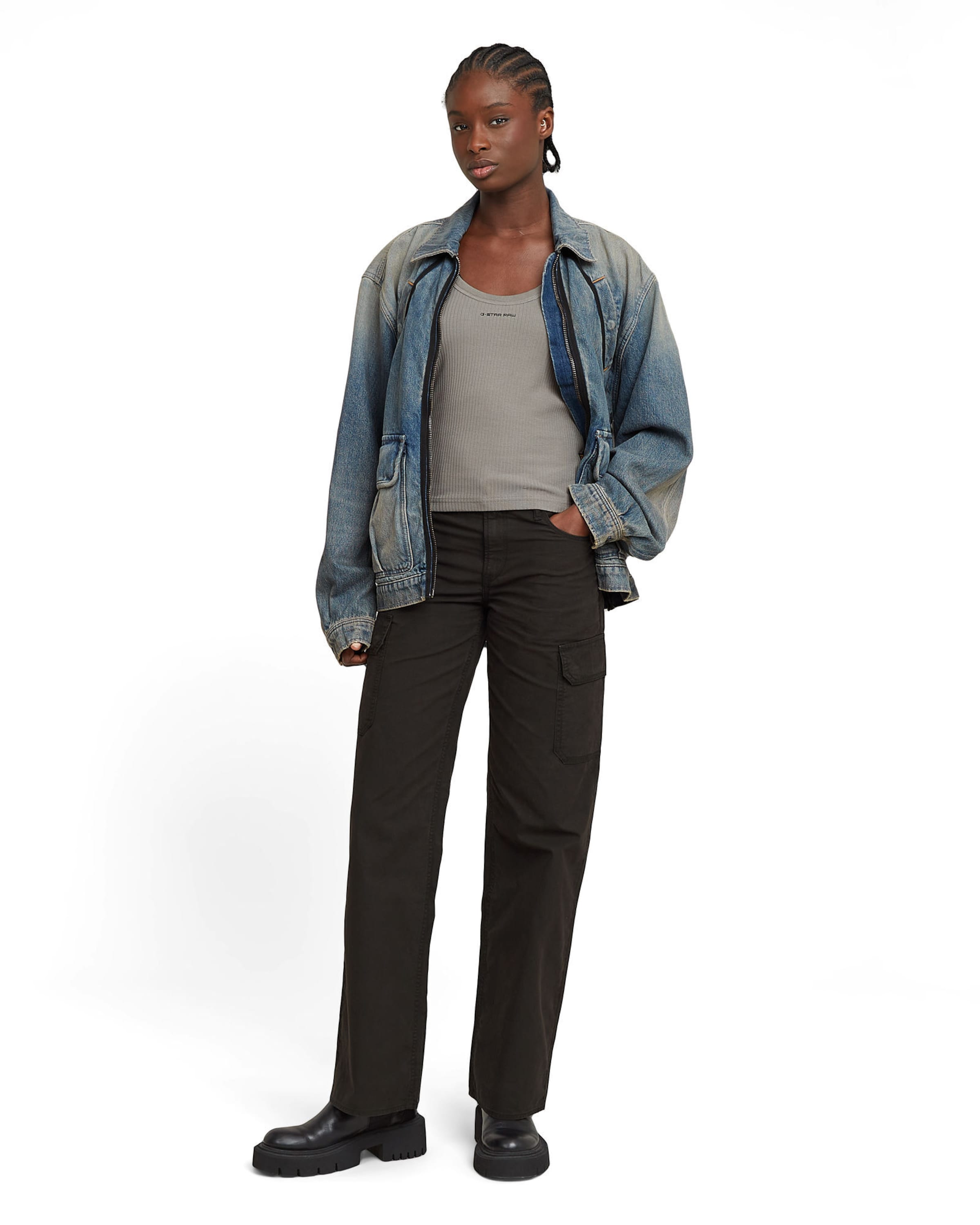 G-STAR Avar lõige Klapptaskutega püksid 'Judee', värv must