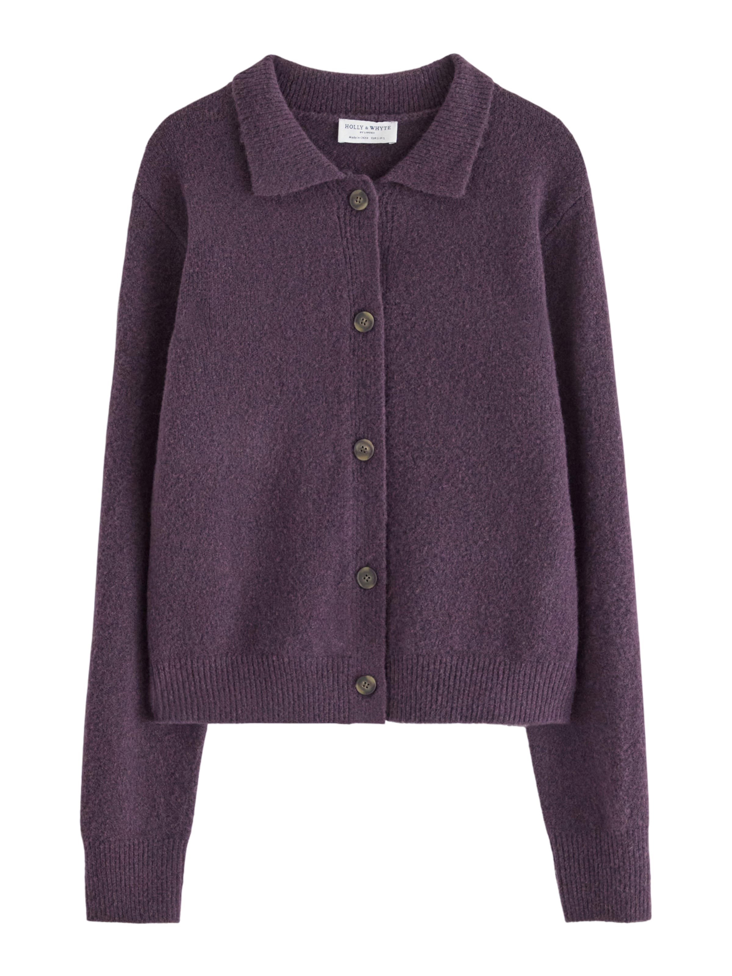 Lindex Knit Cardigan 'Pia' in Purple: front