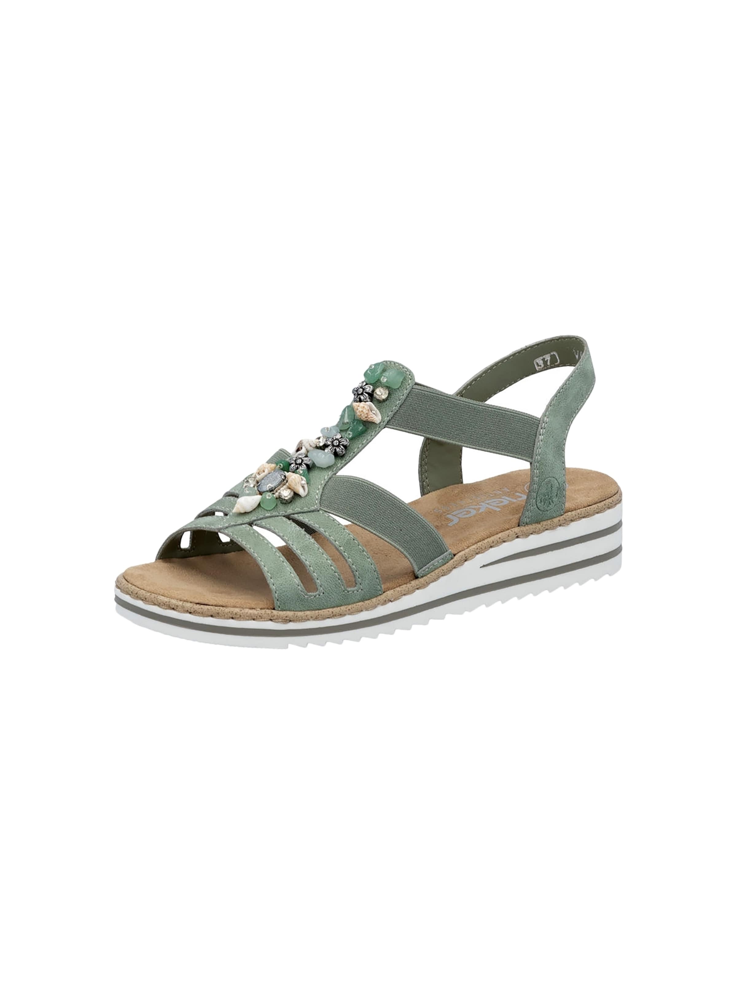Rieker - Sandalias en verde: frente