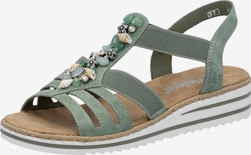 Rieker - Sandalias en verde: frente