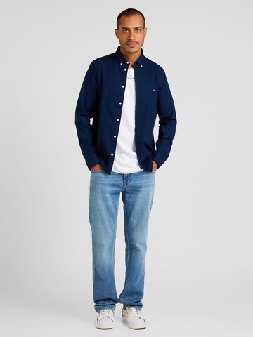 TOMMY HILFIGER Slim Fit Hemd 'Flex' in Blau